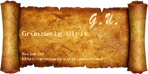 Grünzweig Ulrik névjegykártya